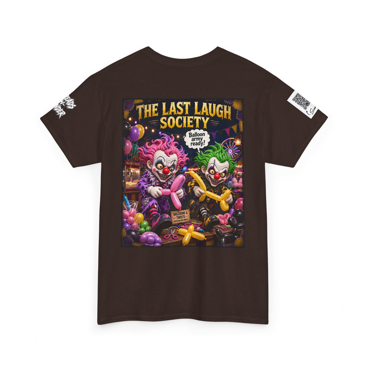 The Last Laugh Society Tee #130 — Carnival Clown Horror Graphic T-Shirt