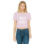 Falling Rocks COllection Classic Women's Cropped Raw Edge T-Shirt