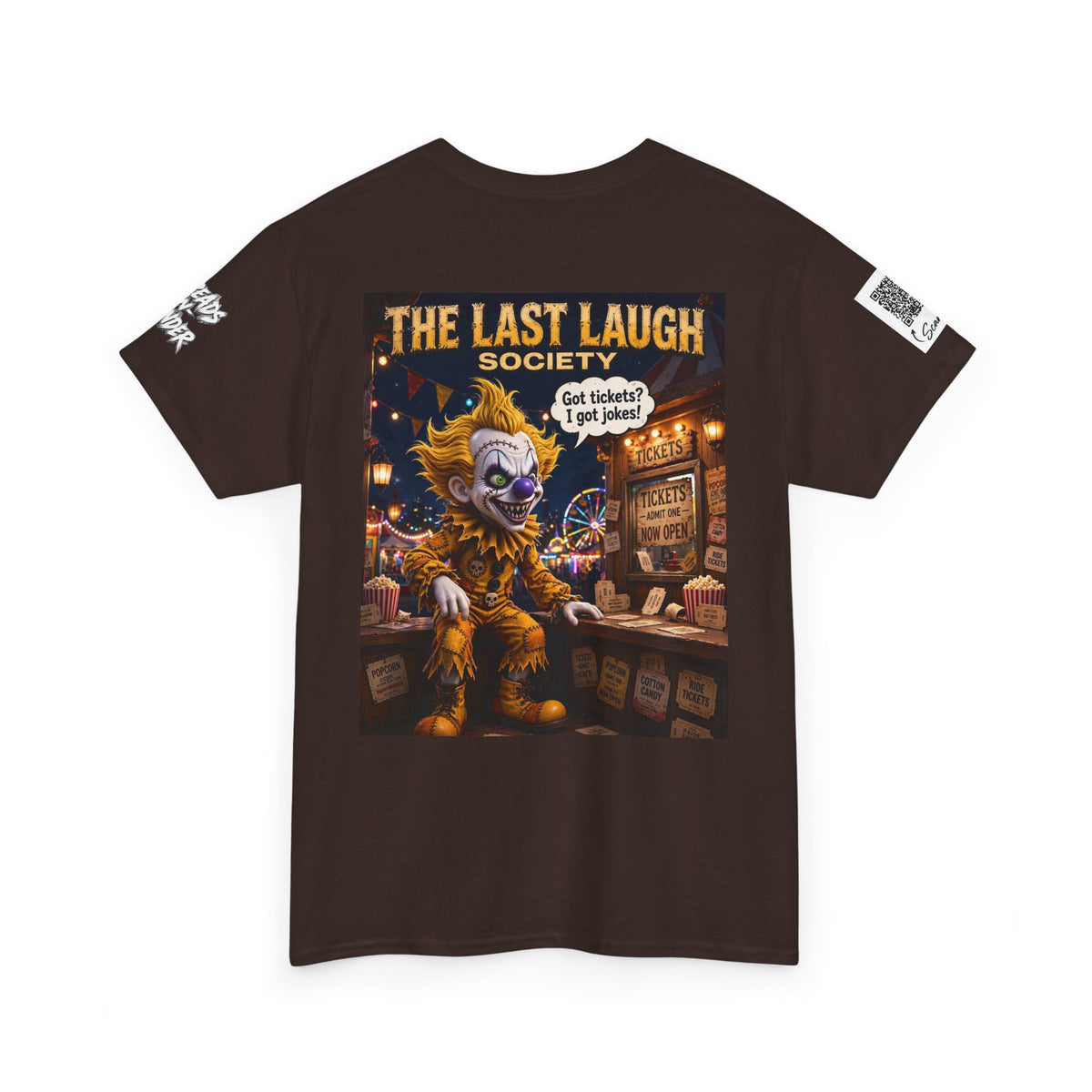 The Last Laugh Society Tee #164 — Carnival Clown Horror Graphic T-Shirt