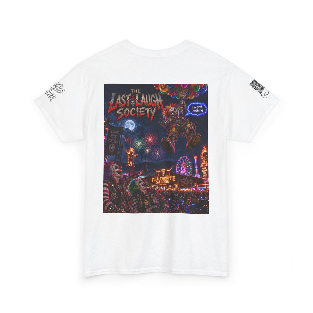 The Last Laugh Society Tee #144 — Carnival Clown Horror Graphic T-Shirt