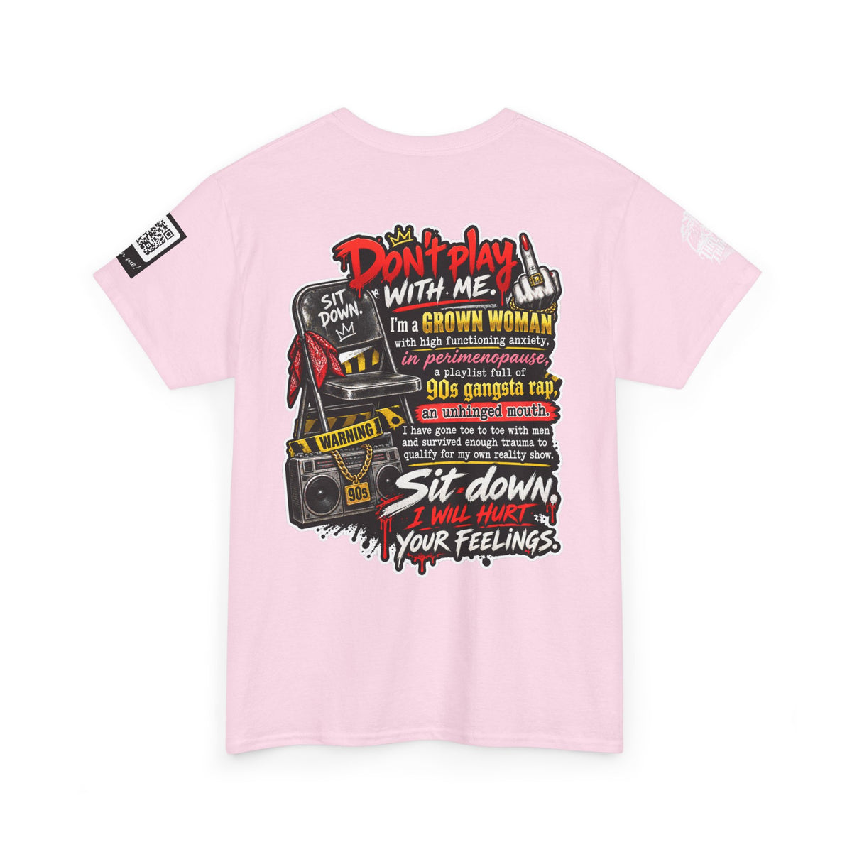 Grown Woman With Anxiety and 90s Gangsta Rap Back Graphic Tee
