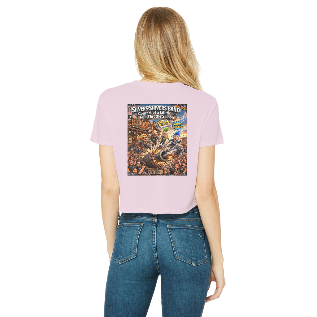 The Silver Shivers Band Classic Women's Cropped Raw Edge T-Shirt