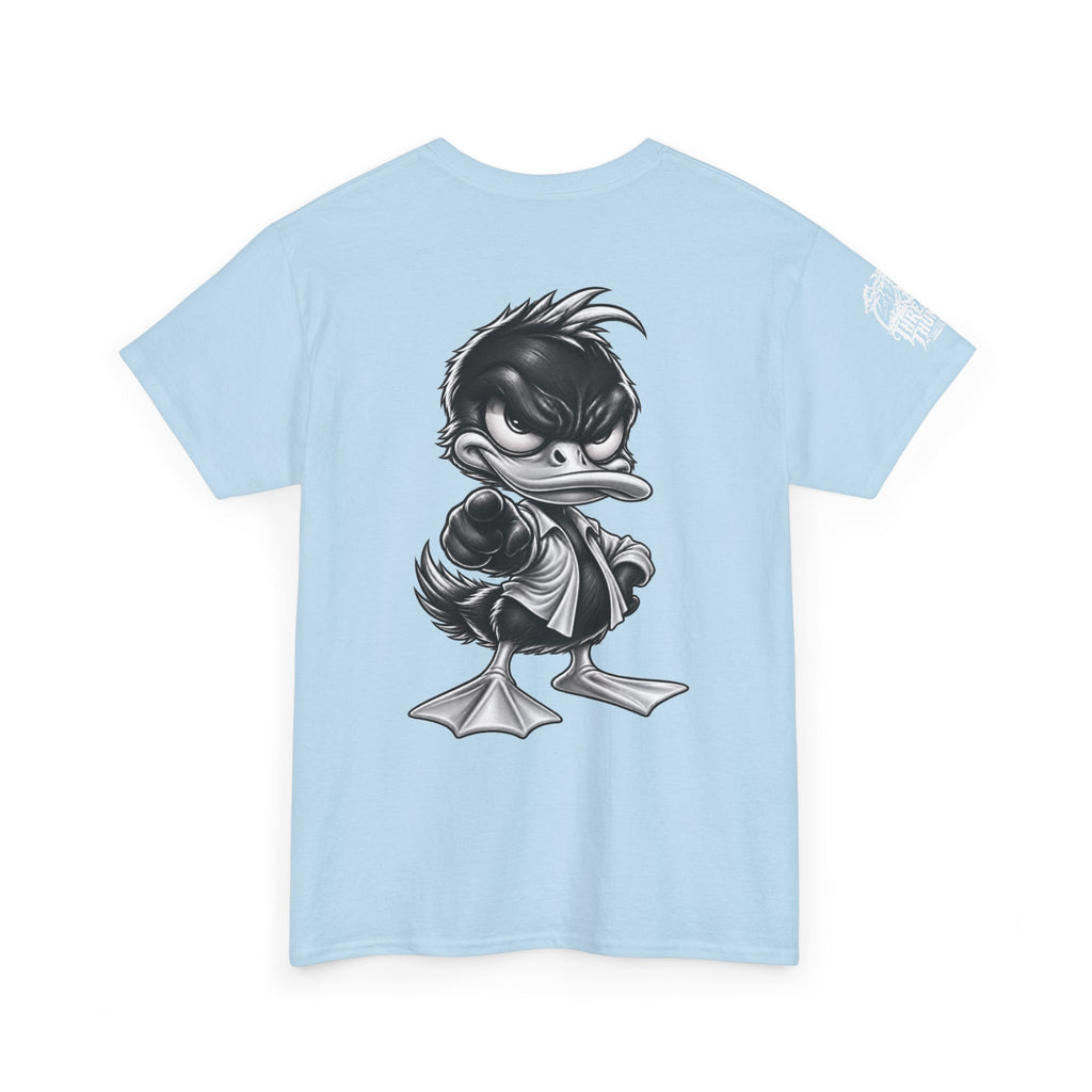 Monochrome Rebel Duck Character Back Graphic Tee