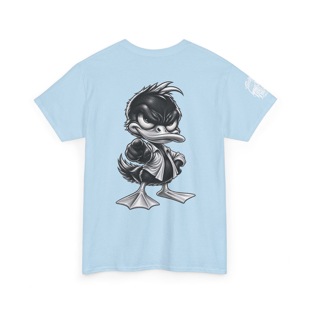 Monochrome Rebel Duck Character Back Graphic Tee