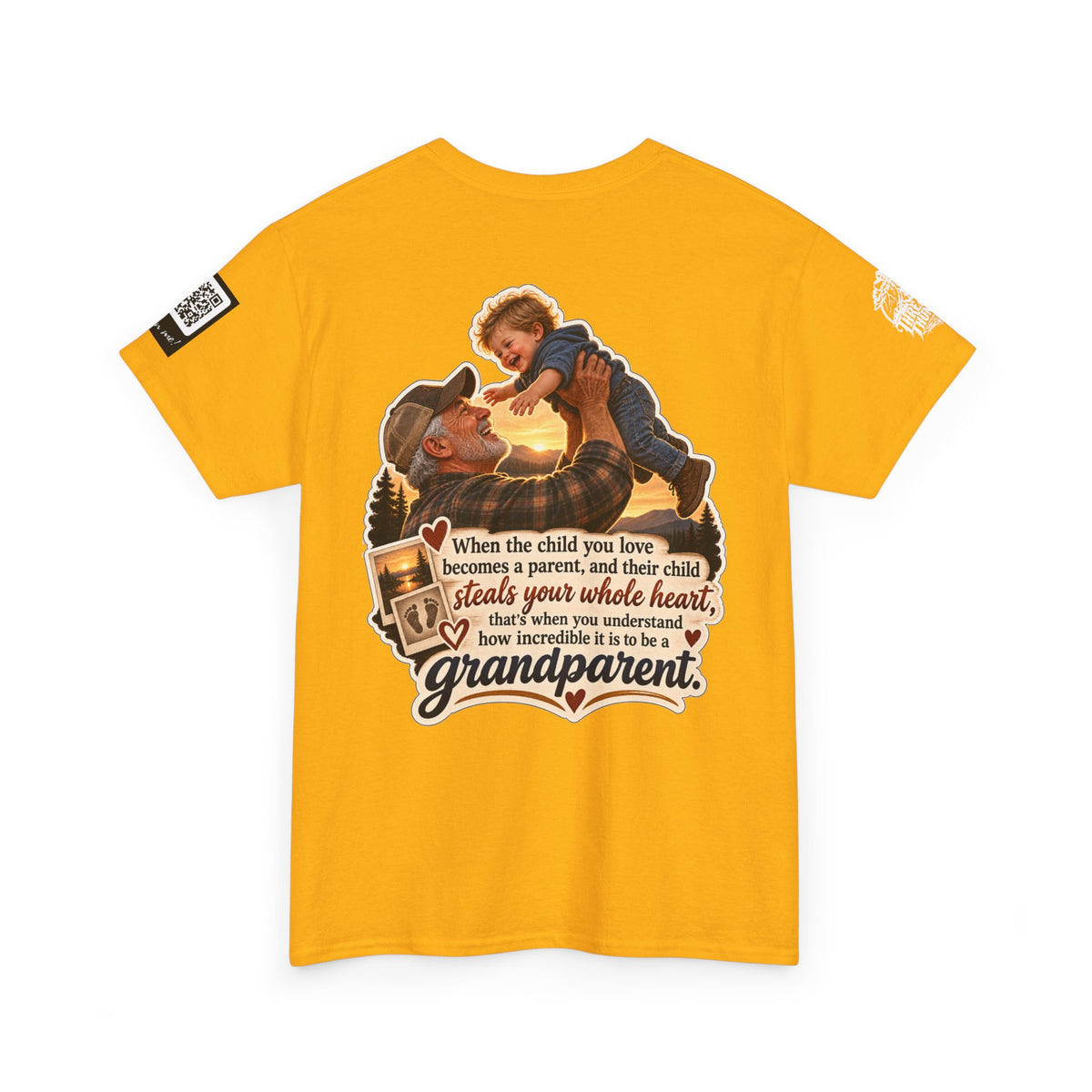 A Grandchild Steals Your Whole Heart — Proud Grandparent Back Graphic Tee