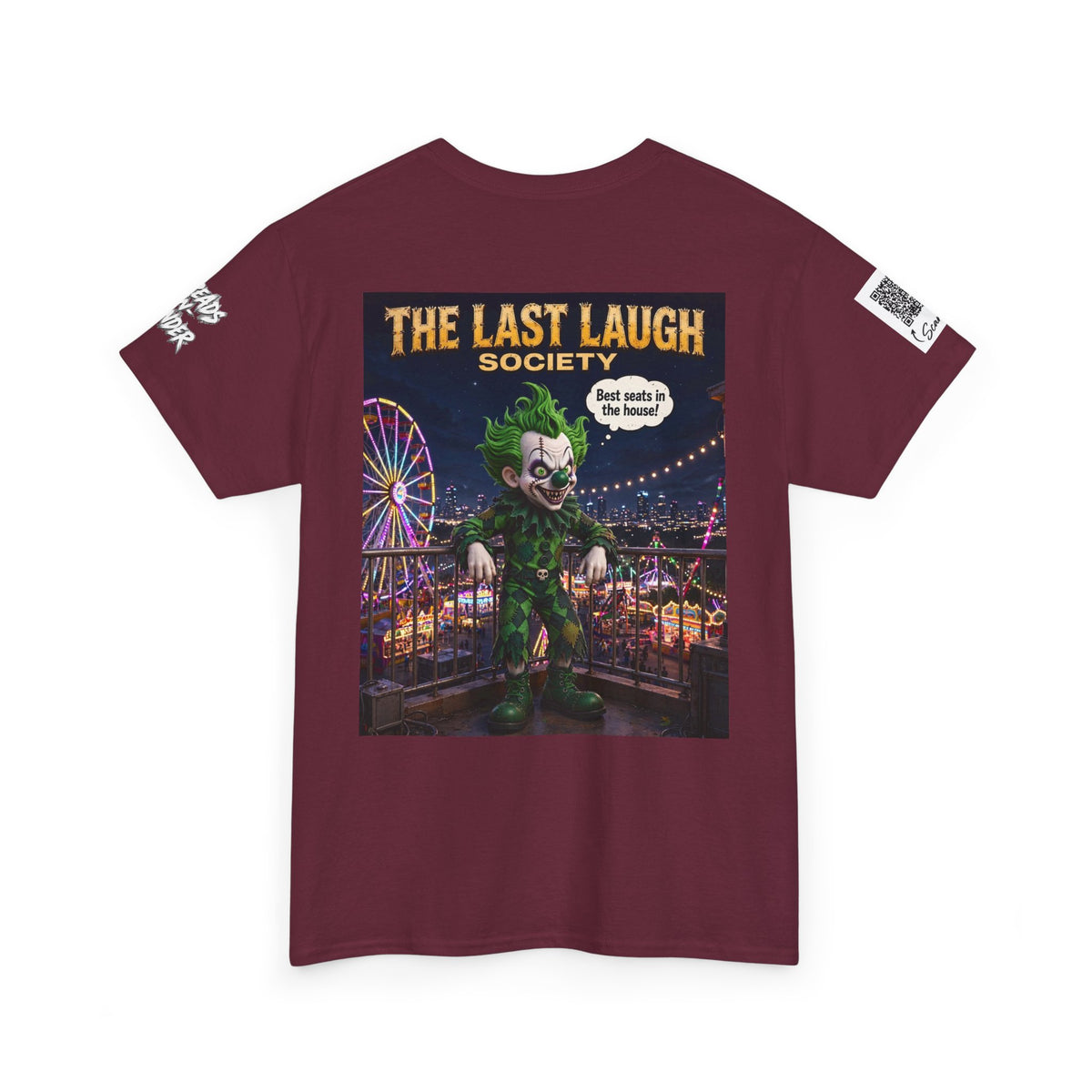 The Last Laugh Society Tee #154 — Carnival Clown Horror Graphic T-Shirt