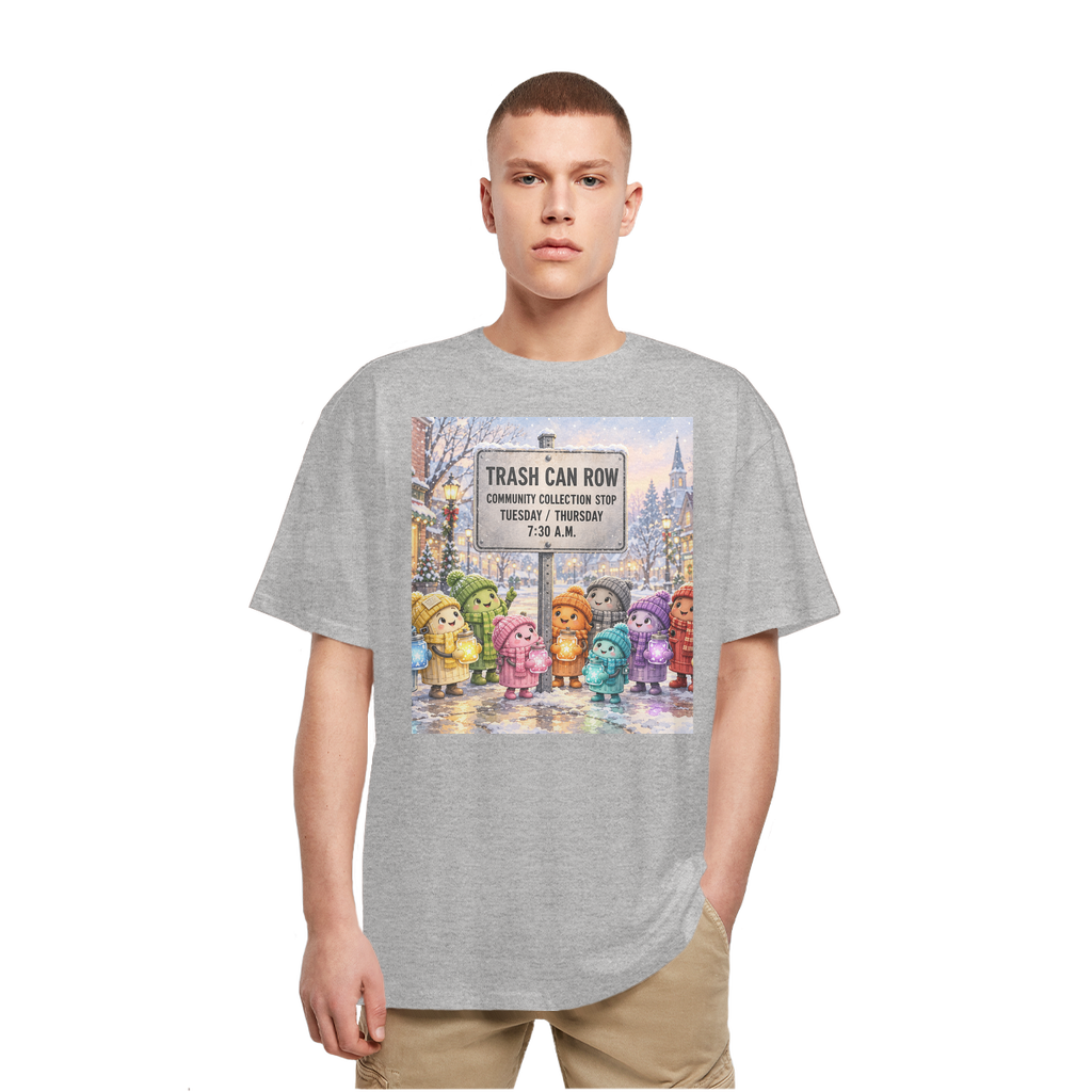 Trash Can Row Heavy Oversized T-Shirt