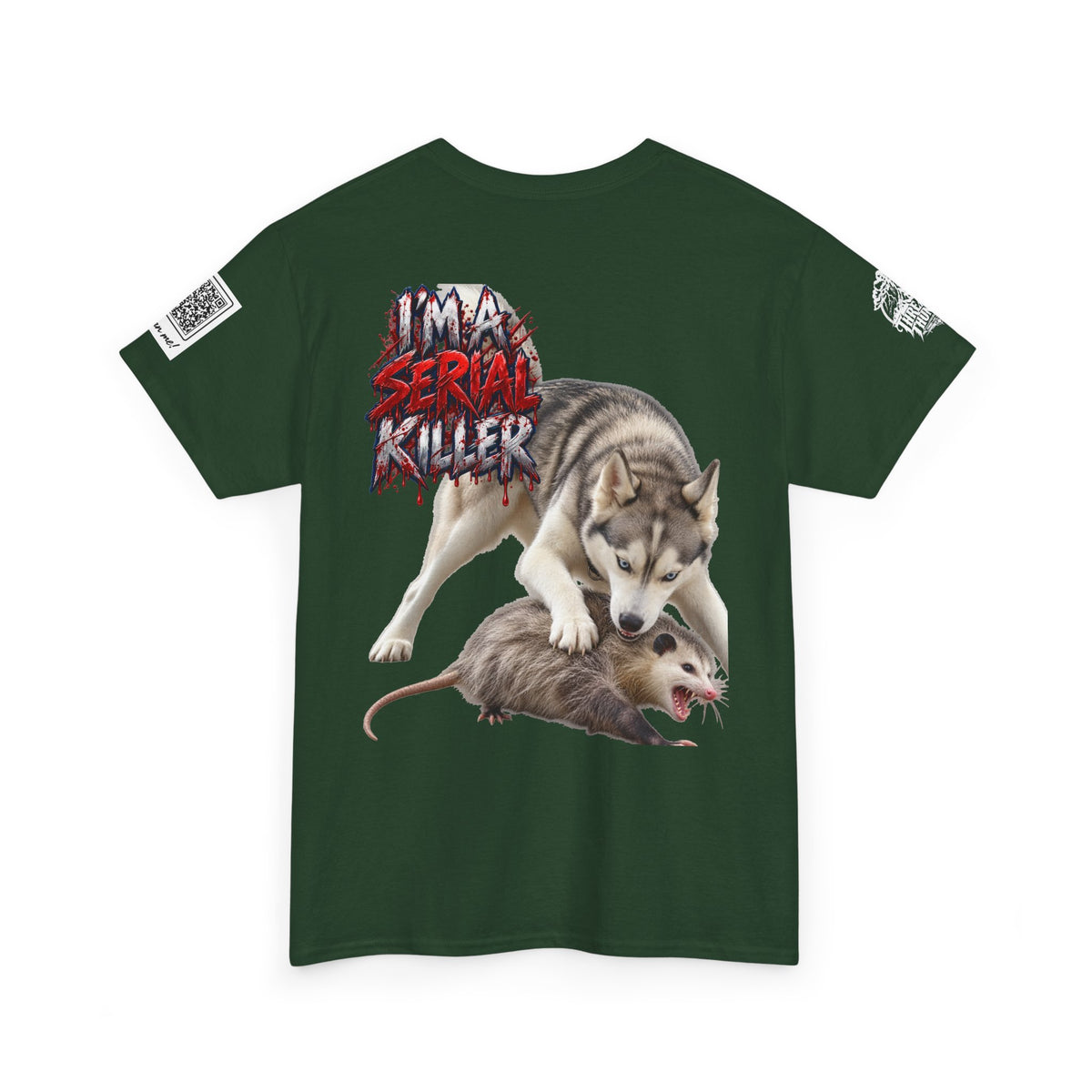 Graphic Tee — 'I'm a Serial Killer' Husky Crushing Possum Design