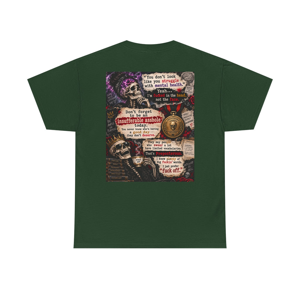 Mental Health Awareness T-Shirt — Gothic Skull Collage with Encouraging Quotes