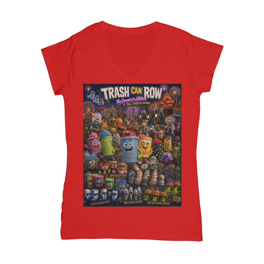 Trash Can Row: Concert for a Lifetime – Classic Women's V-Neck T-Shirt