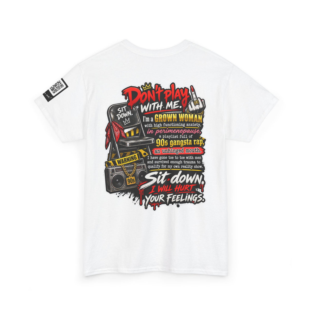 Grown Woman With Anxiety and 90s Gangsta Rap Back Graphic Tee