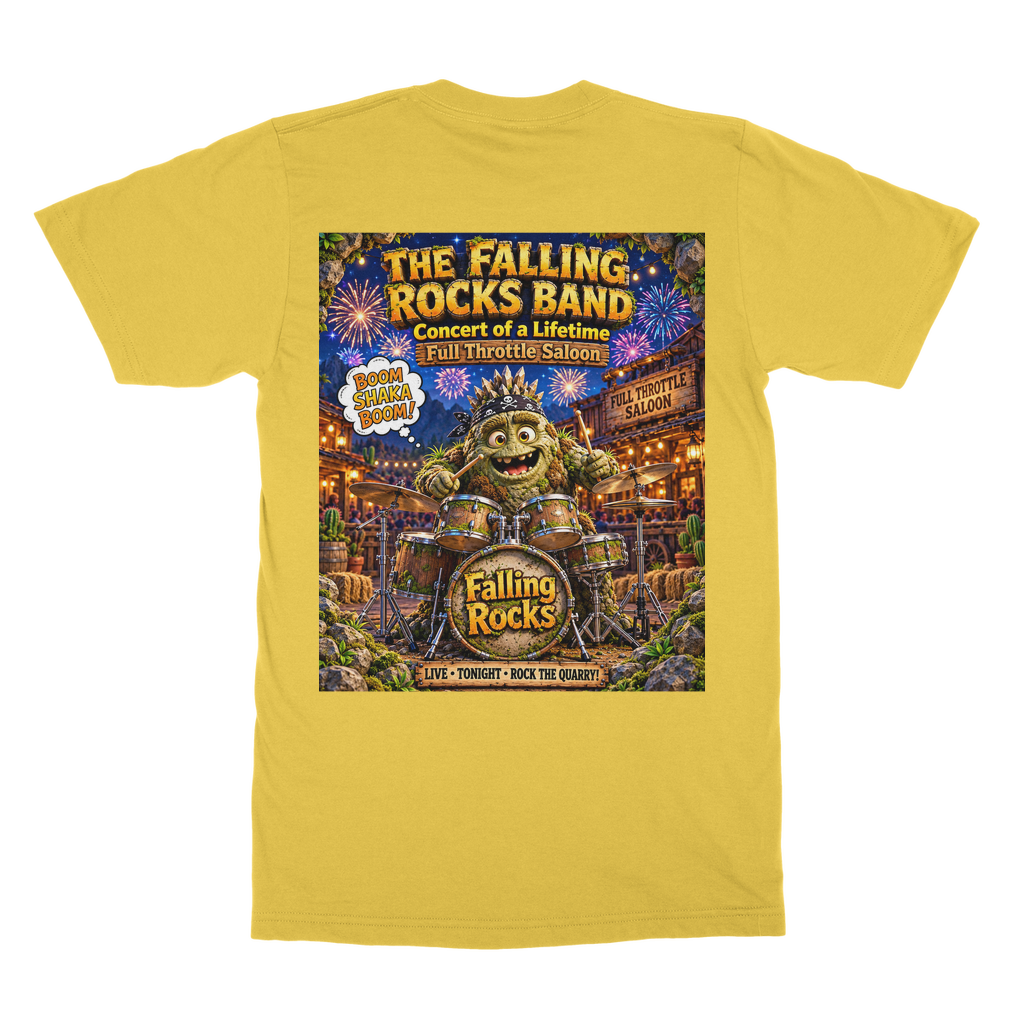 Falling Rocks Collection Classic Heavy Cotton Adult T-Shirt