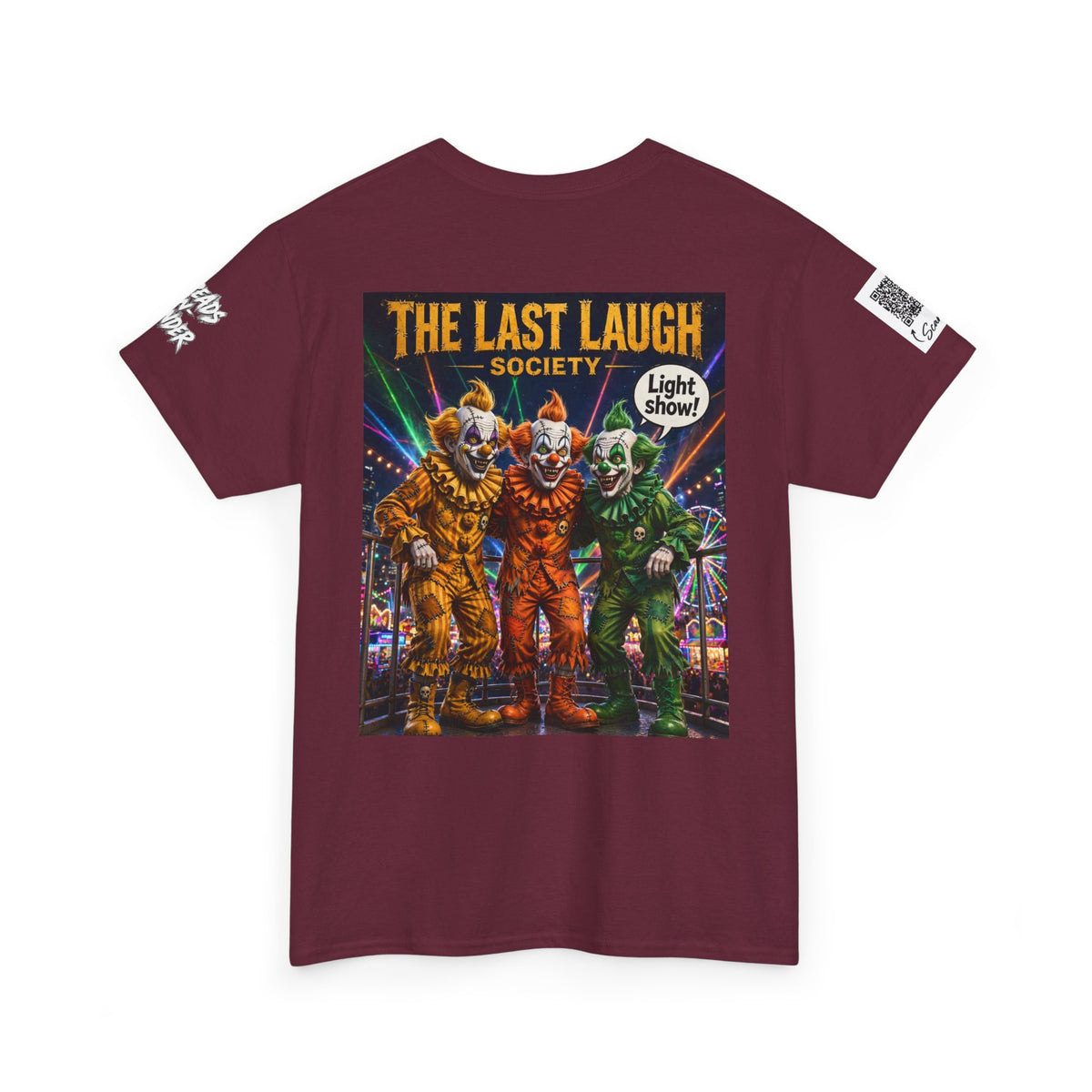 The Last Laugh Society Tee #150 — Carnival Clown Horror Graphic T-Shirt