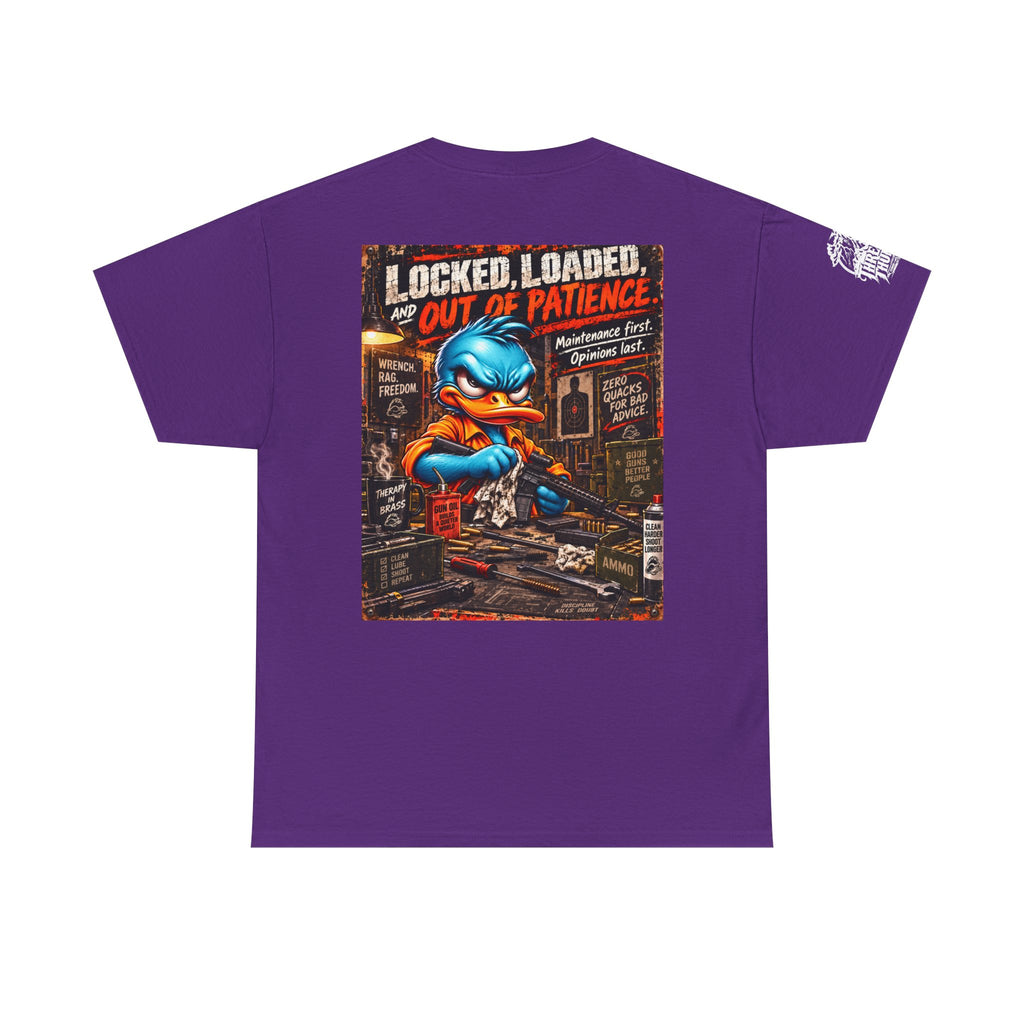 Locked, Loaded, and Out of Patience Back Graphic Tee