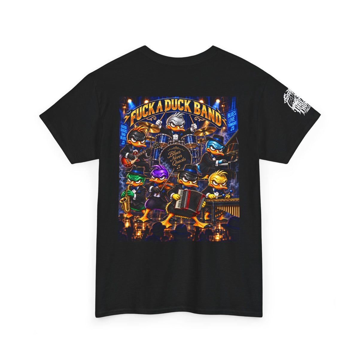 Blues, Tunes & Quacks — Duck Band Back Graphic Tee
