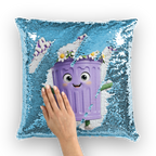 TRASH CAN MAN Sequin Cushion Cover