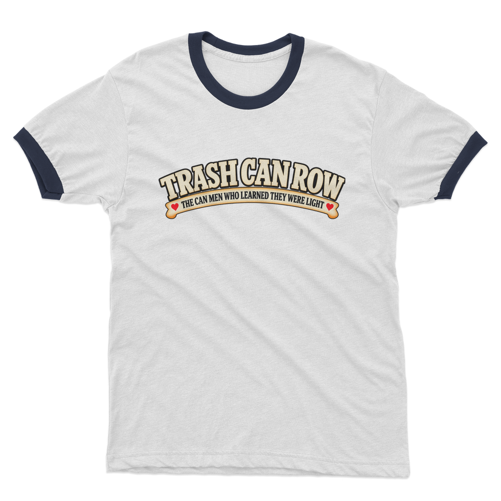 Trash Can Row Adult Ringer T-Shirt
