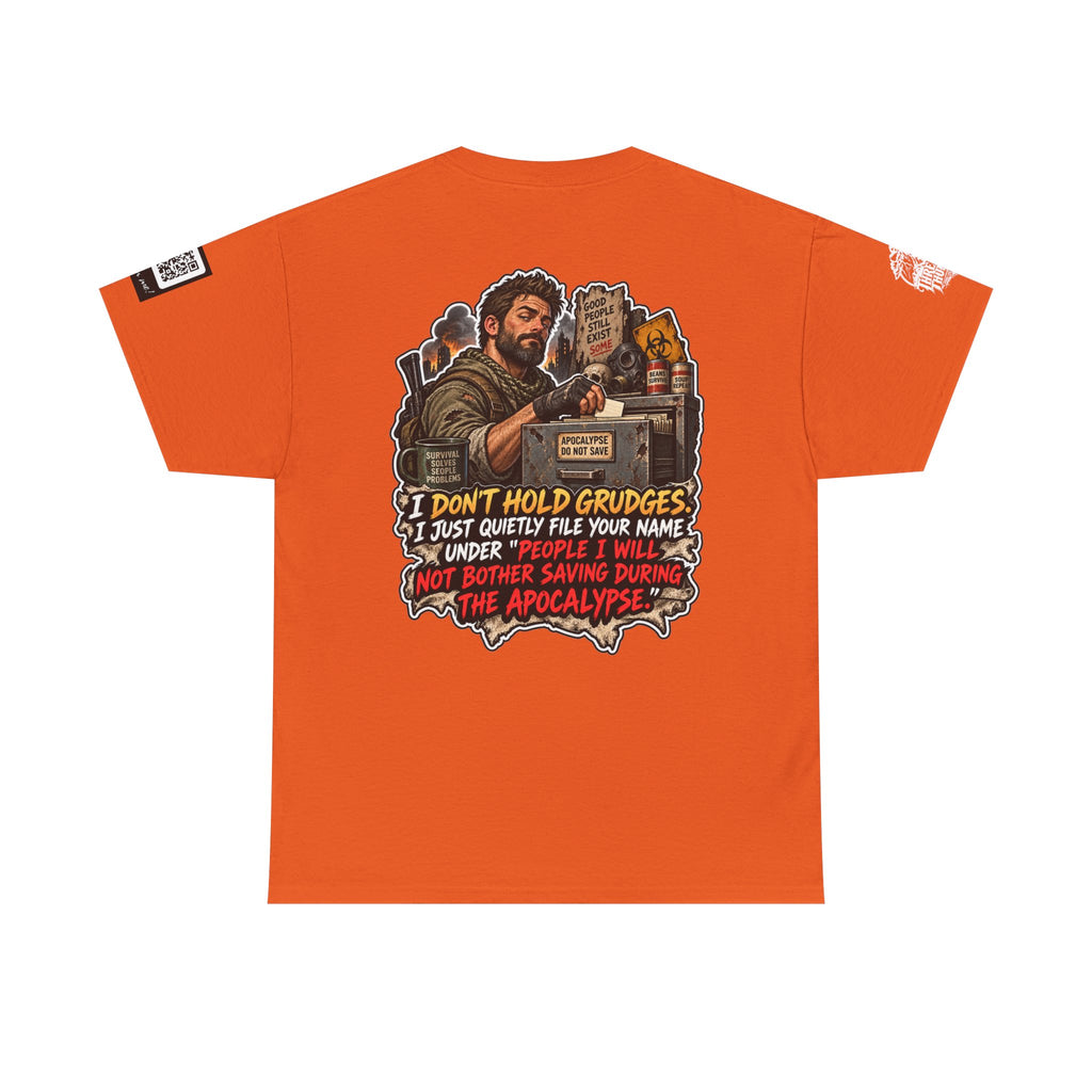I Don’t Hold Grudges — Apocalypse Survival List Back Graphic Tee