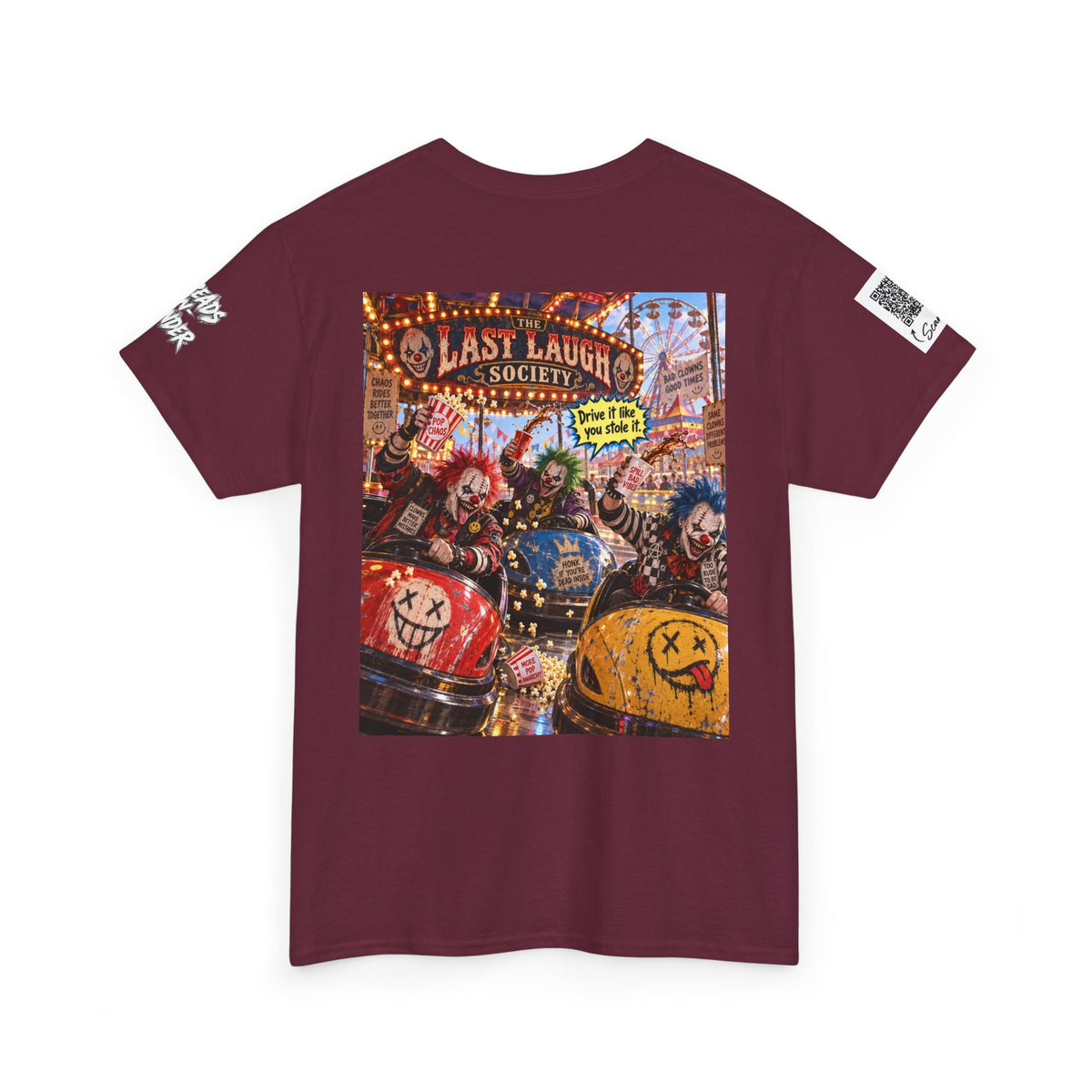 The Last Laugh Society Tee #136 — Carnival Clown Horror Graphic T-Shirt