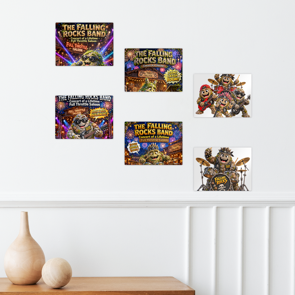 Falling Rocks Collection Rectangle Wall Tiles Set of 6