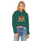 SARCASM 105 Ladies Cropped Raw Edge Hoodie