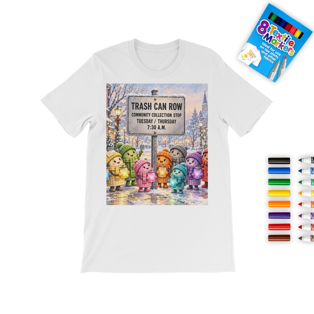 Trash Can Row Colouring T-Shirt