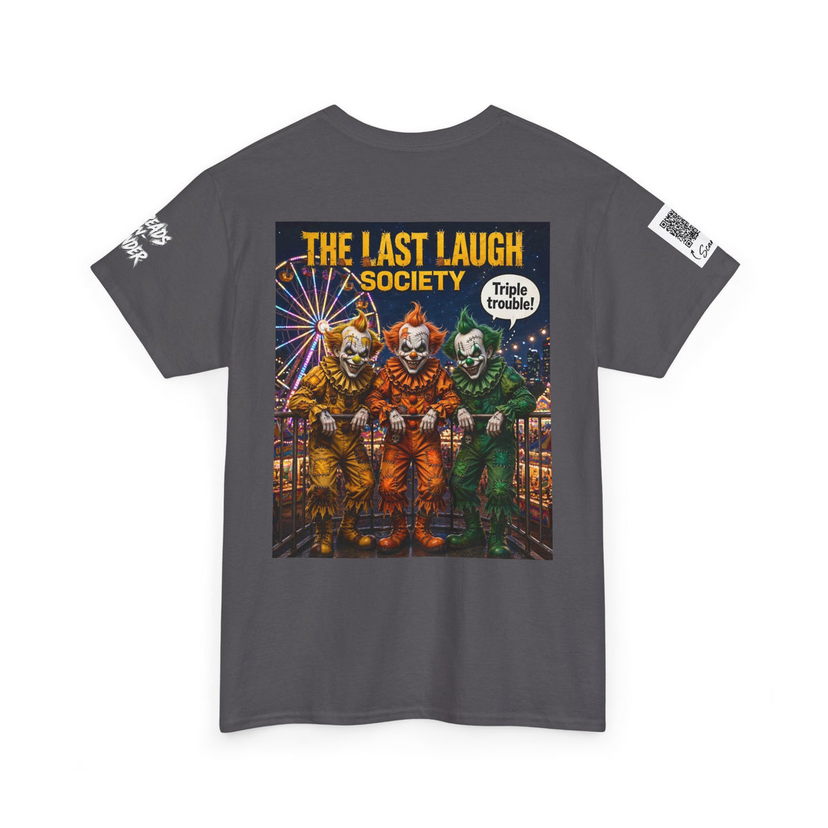 The Last Laugh Society Tee #160 — Carnival Clown Horror Graphic T-Shirt