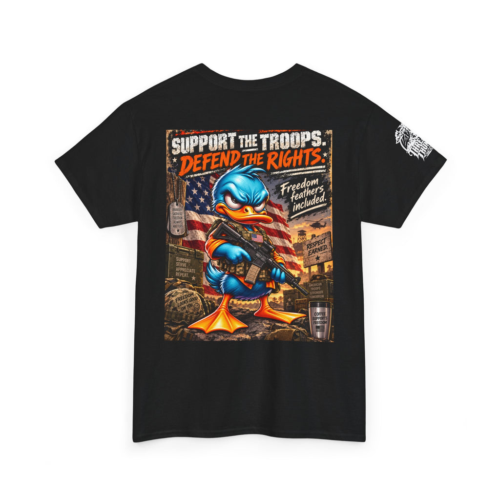 Support the Troops, Defend the Rights Back Graphic Tee