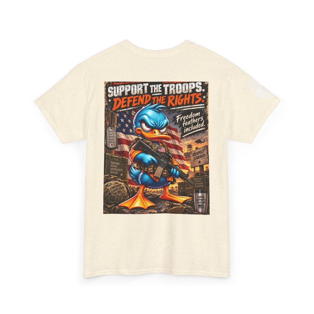 Support the Troops, Defend the Rights Back Graphic Tee