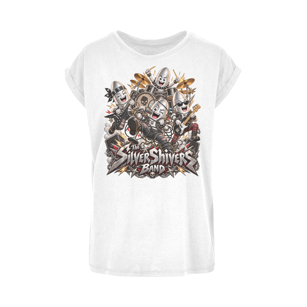 The Silver Shivers Band Women's Extended Shoulder T-Shirt XS-5XL