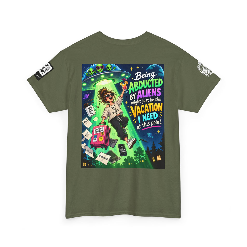 Alien Abduction Vacation — Out of Office Back Graphic Tee