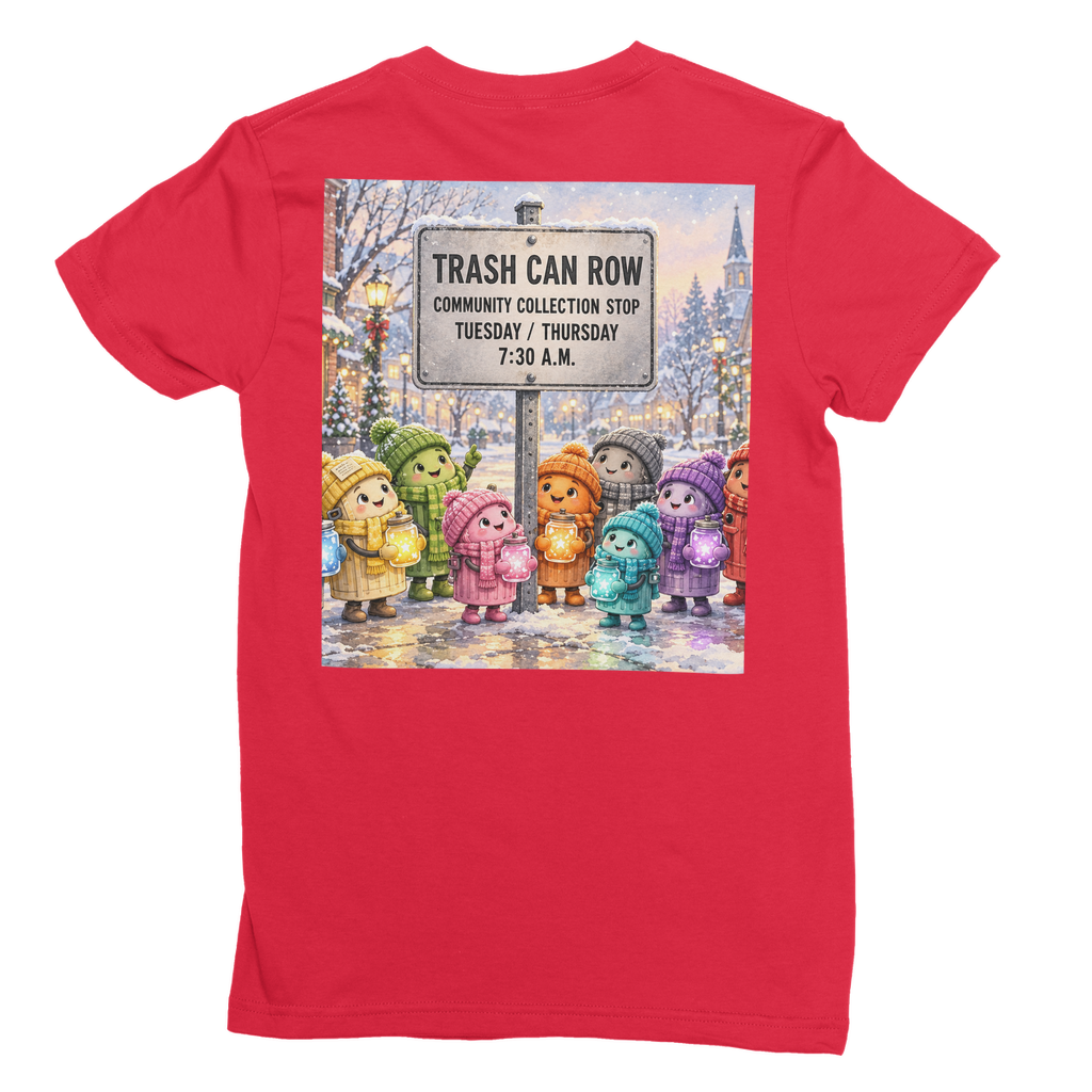 Trash Can Row Premium Jersey Women's T-Shirt