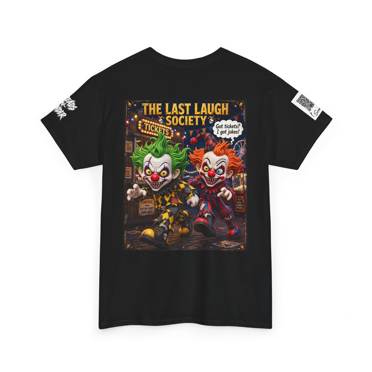 The Last Laugh Society Tee #135 — Carnival Clown Horror Graphic T-Shirt