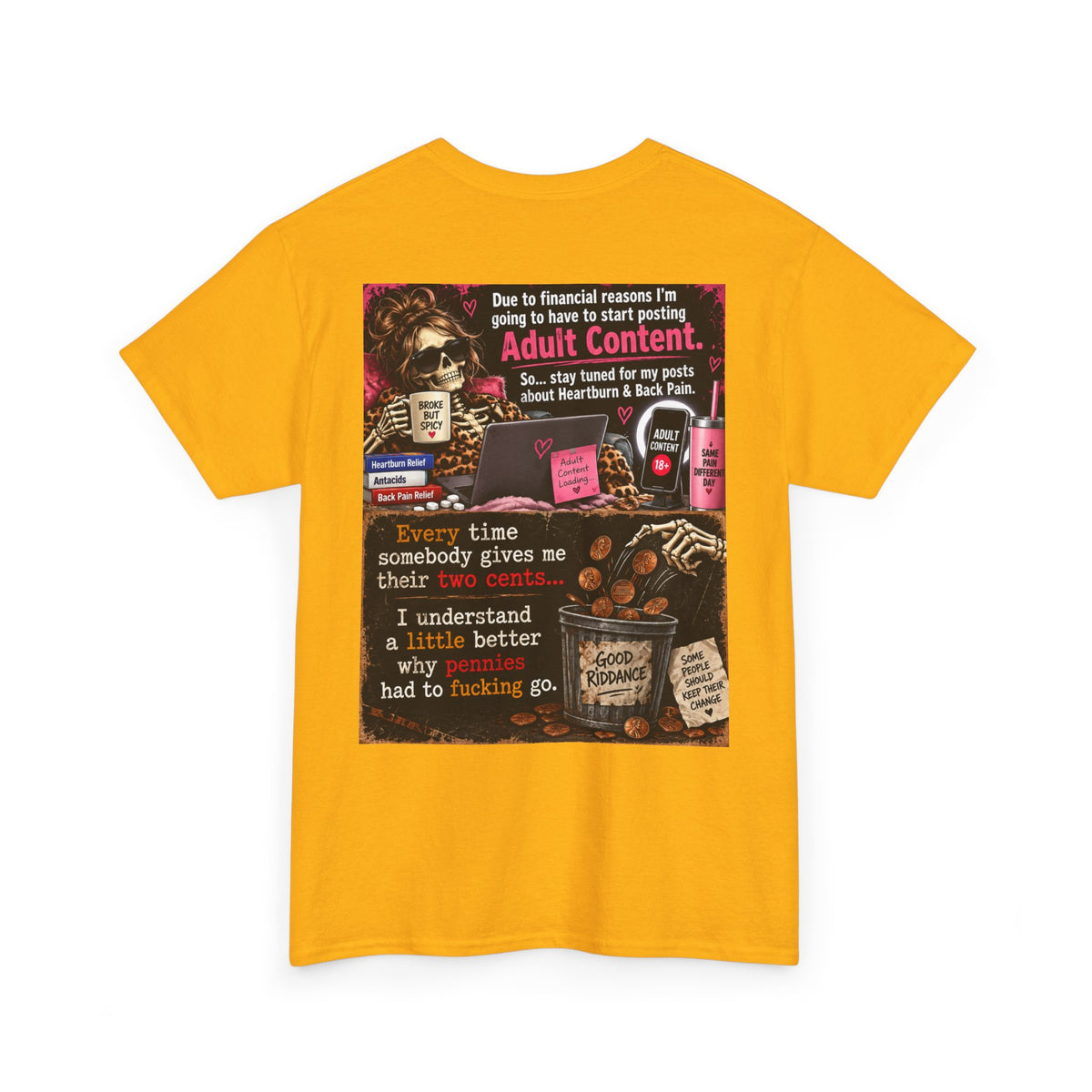 Funny 'Adult Content' Graphic Tee — Sarcastic Coffee & Cocktail Humor T-Shirt