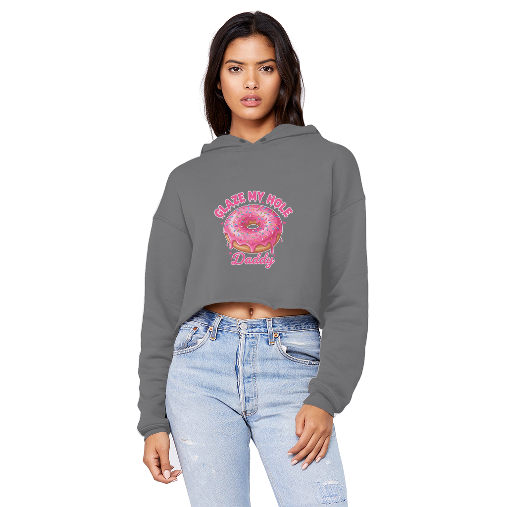 AOC Cropped Raw Edge Boyfriend Hoodie