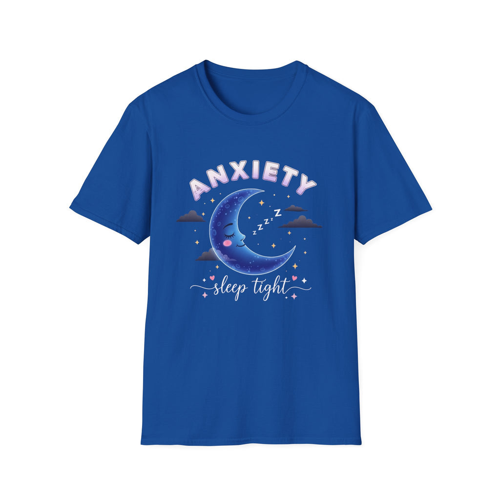 Anxiety Moon T-Shirt — 'Sleep Tight' Cute Moon & Stars Relaxation Tee