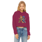 Falling Rocks COllection Ladies Cropped Raw Edge Hoodie