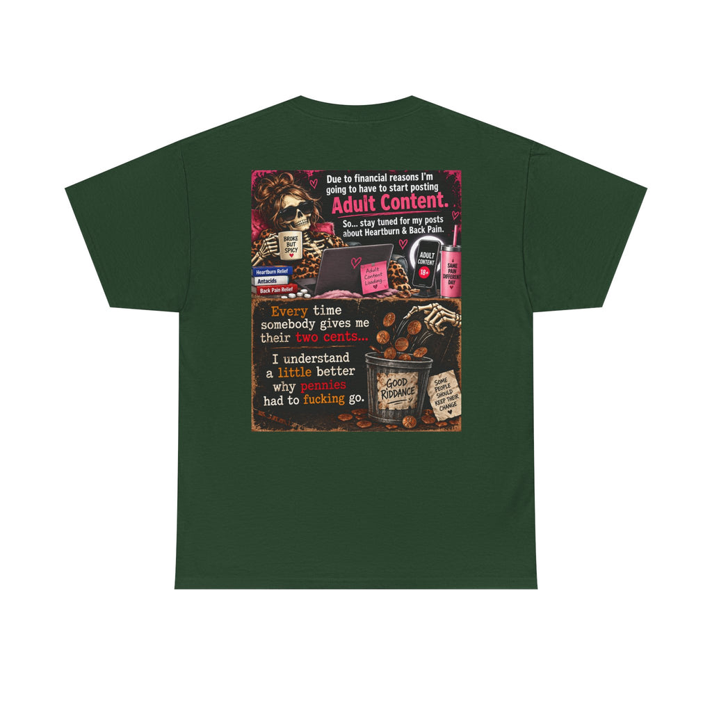 Funny 'Adult Content' Graphic Tee — Sarcastic Coffee & Cocktail Humor T-Shirt