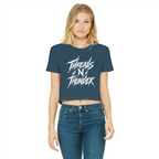 Falling Rocks COllection Classic Women's Cropped Raw Edge T-Shirt