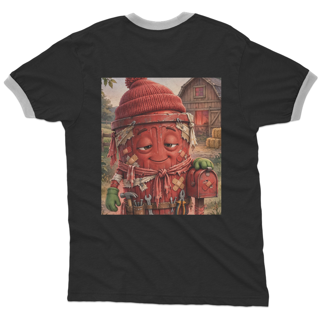 Trash Can Row Adult Ringer T-Shirt