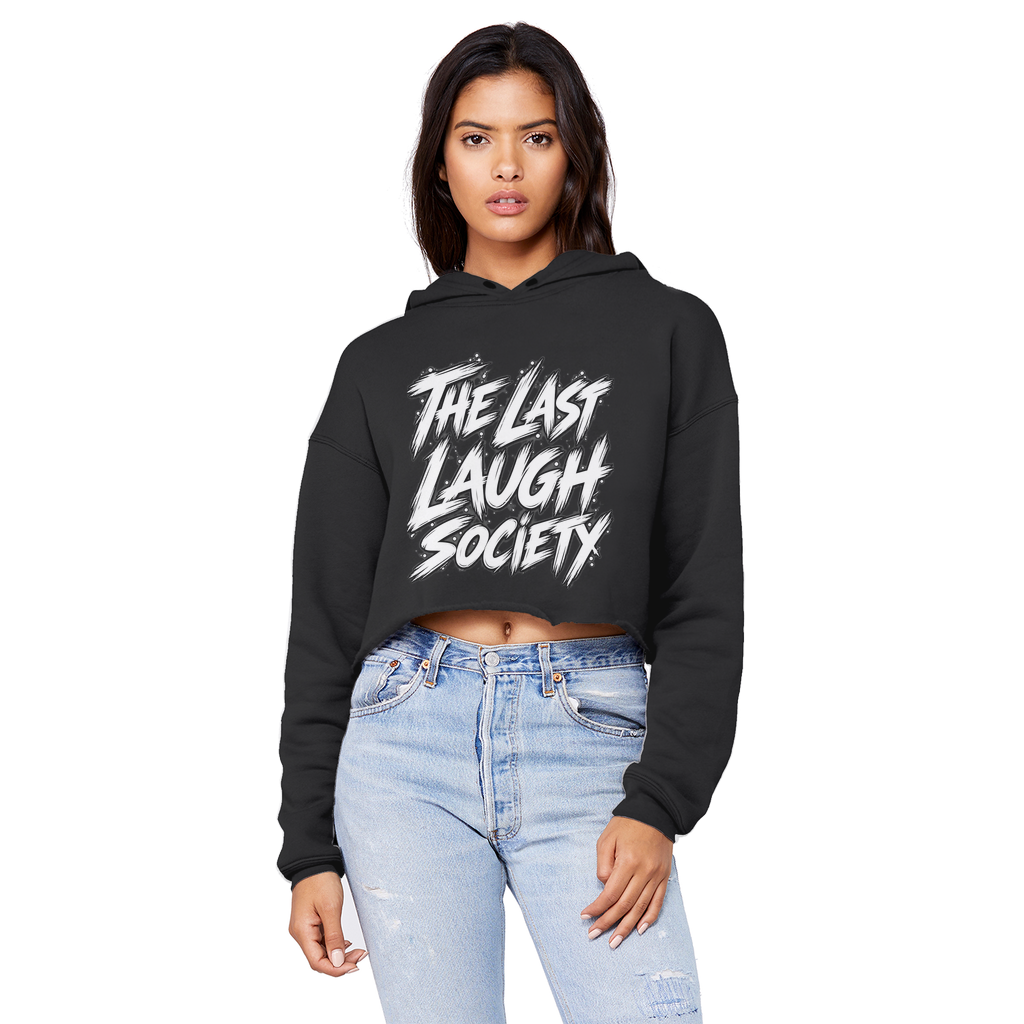 The Last Laugh Society Cropped Raw Edge Boyfriend Hoodie