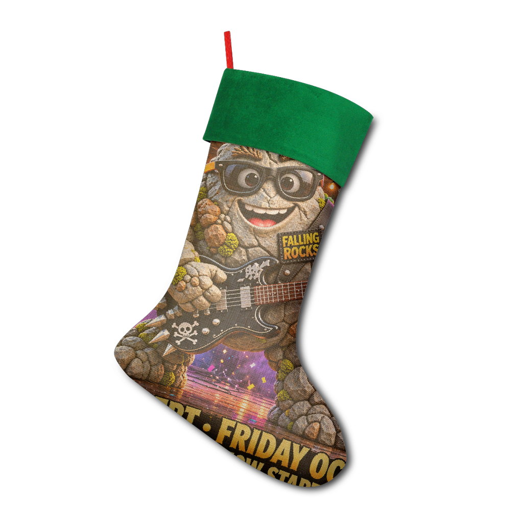 Falling Rocks COllection Sublimation Christmas Stocking