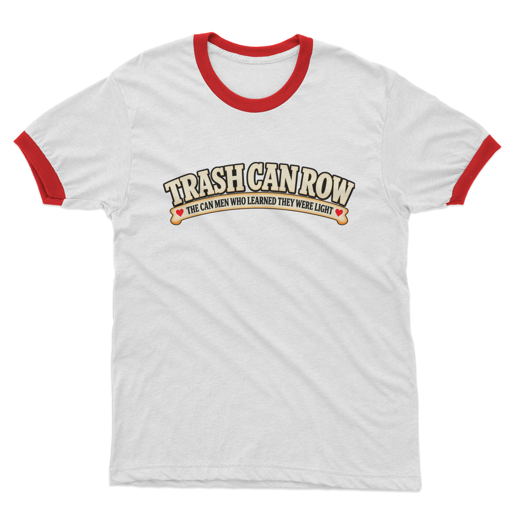 Trash Can Row Adult Ringer T-Shirt