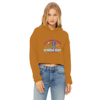 AOP Ladies Cropped Raw Edge Hoodie