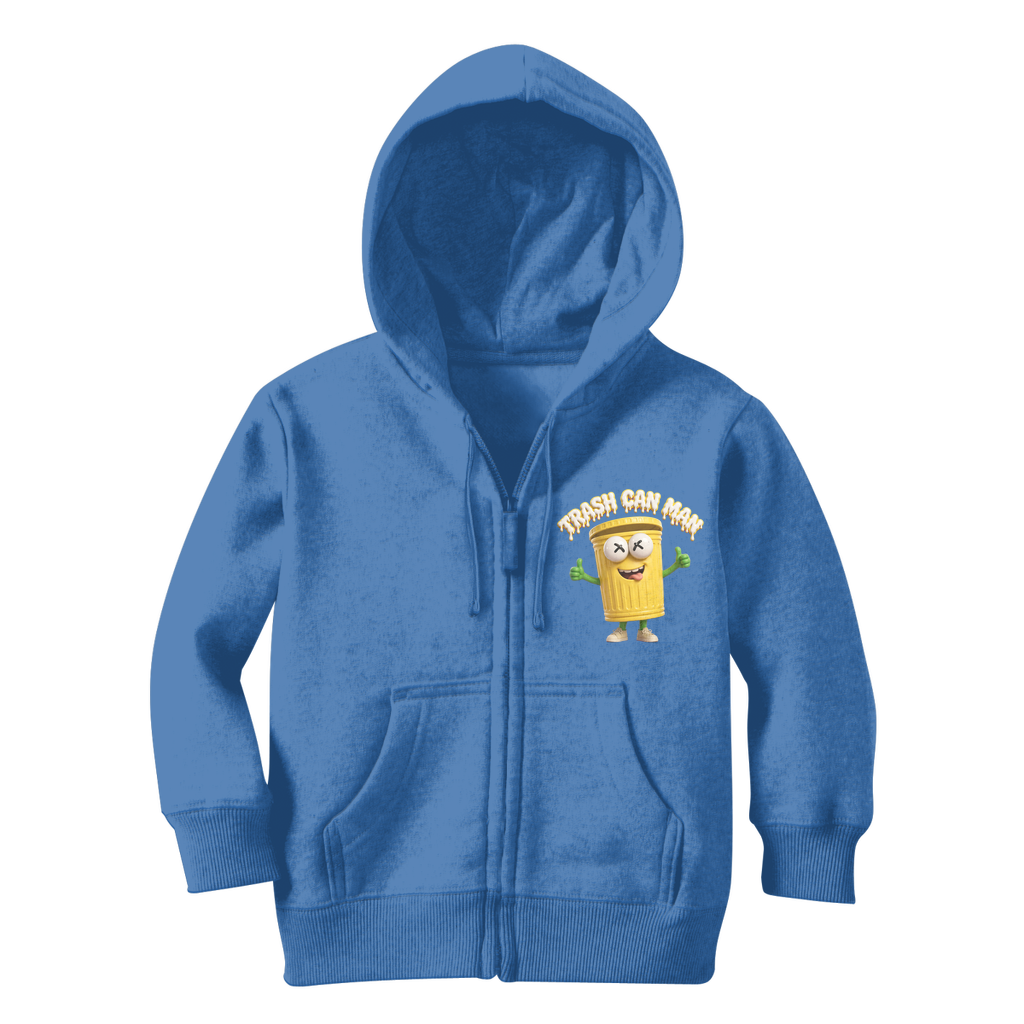 TRASH CAN MAN Classic Kids Zip Hoodie