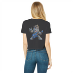 Falling Rocks COllection Classic Women's Cropped Raw Edge T-Shirt