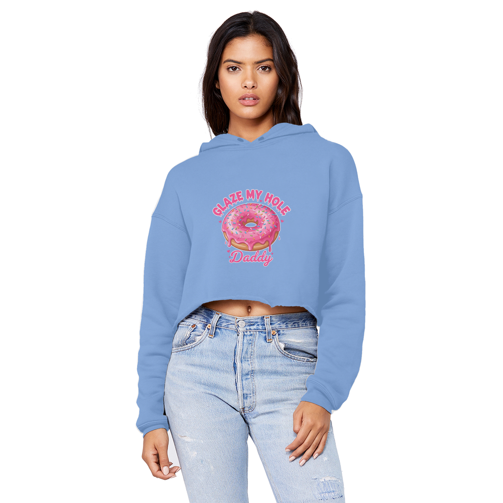 AOC Cropped Raw Edge Boyfriend Hoodie