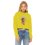 TRASH CAN MAN Ladies Cropped Raw Edge Hoodie
