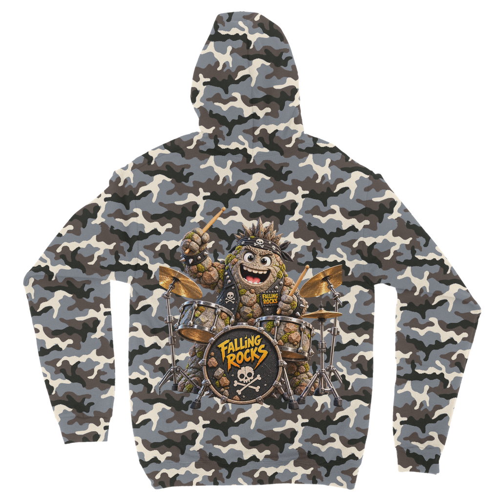 Falling Rocks COllection Camouflage Adult Hoodie
