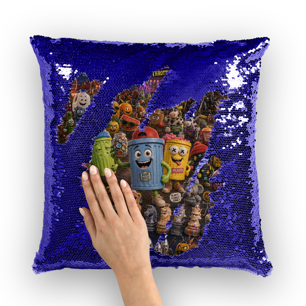 Trash Can Row: Concert for a Lifetime – Sequin Cushion Cover